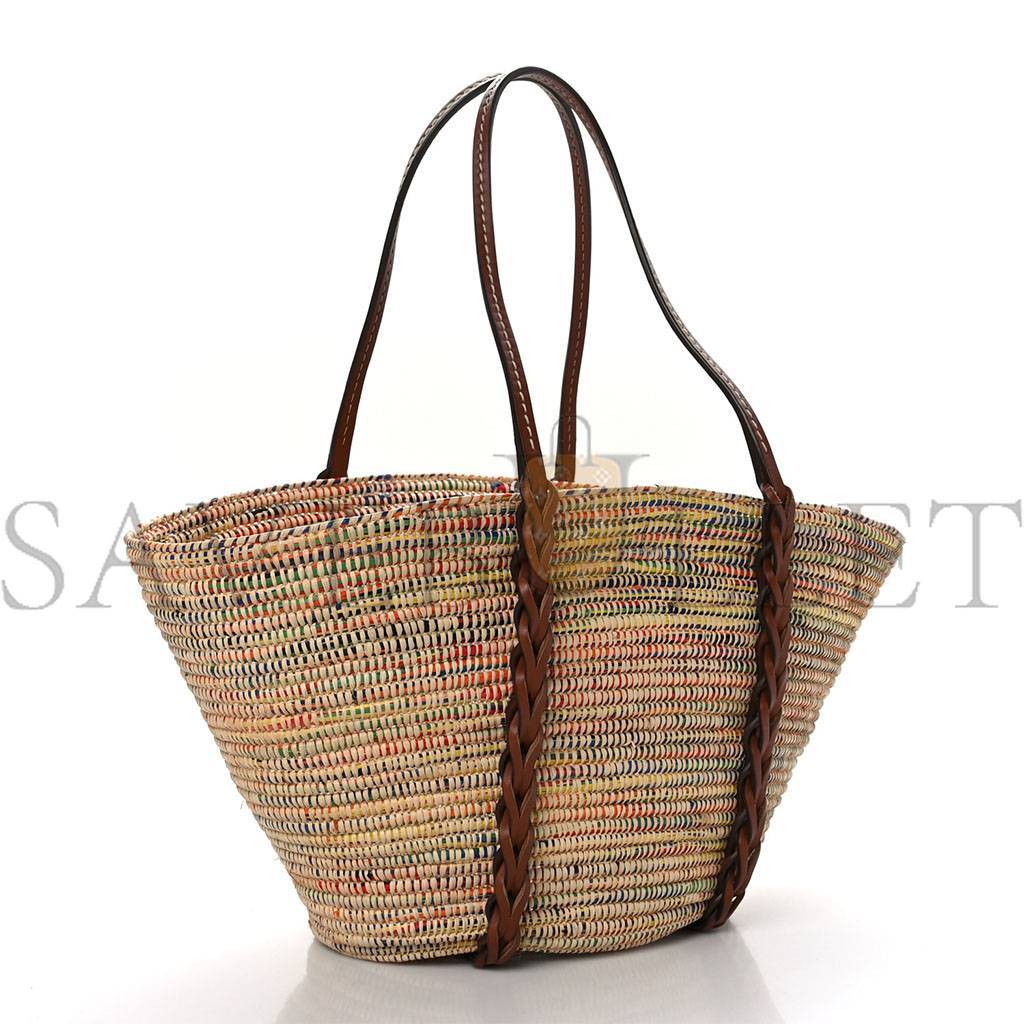 PRADA PAGLIA VITELLO WOVEN BRAIDED BASKET TOTE MULTICOLOR COGNAC 1BG312_2DIF_F00J7_V_IOM (25*25*14cm) PRADA PAGLIA VITELLO WOVEN BRAIDED BASKET TOTE MULTICOLOR COGNAC 1BG312_2DIF_F00J7_V_IOM (25*25*14cm)